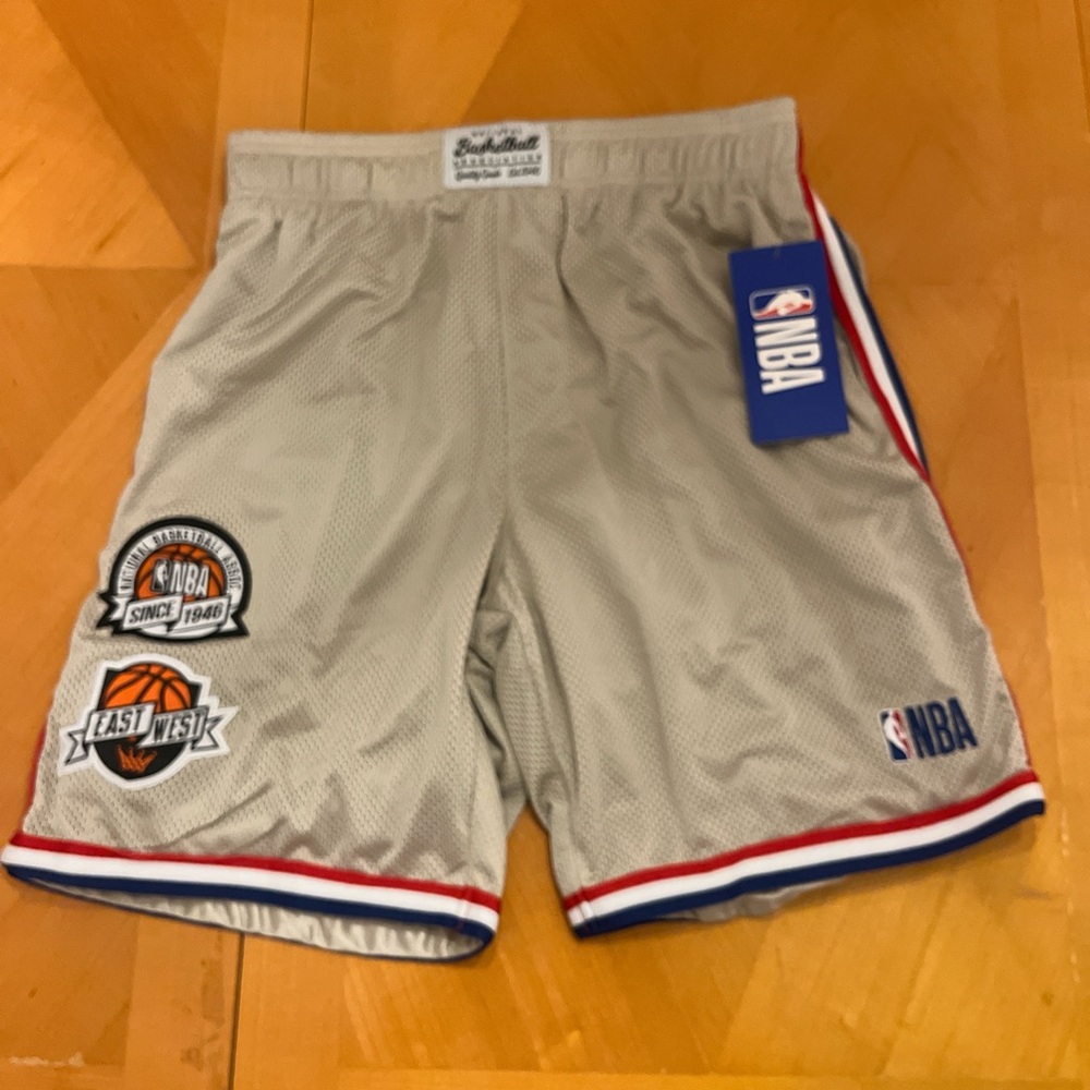 NBA Gray Athletic Shorts with Vintage Style